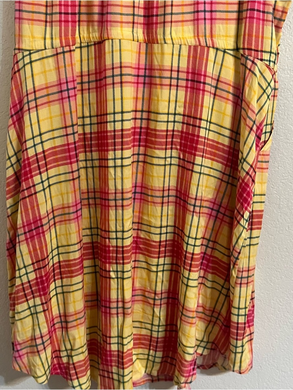 torrid dress plaid Pink and Yellow Zip-Front shirt dress 3x spring summer - Picture 9 of 10